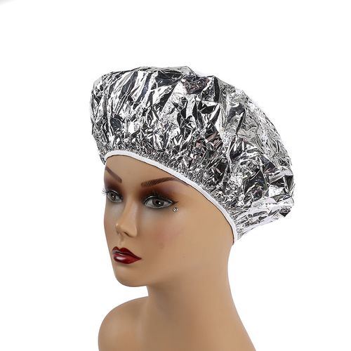 跨境新款外贸理发店用品美容美发院锡纸帽铝箔隔热帽透明美发浴帽